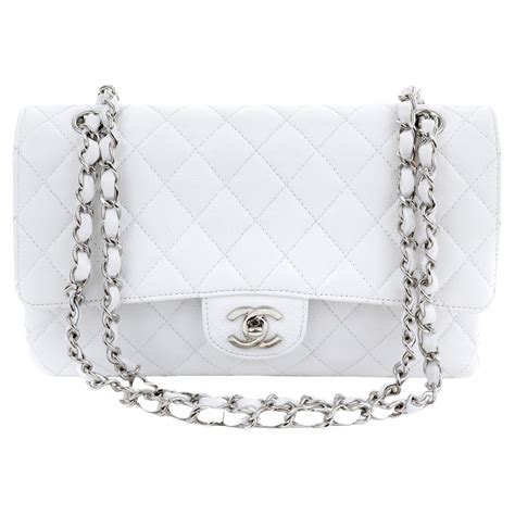 chanel classic flap white|original chanel classic flap bag.